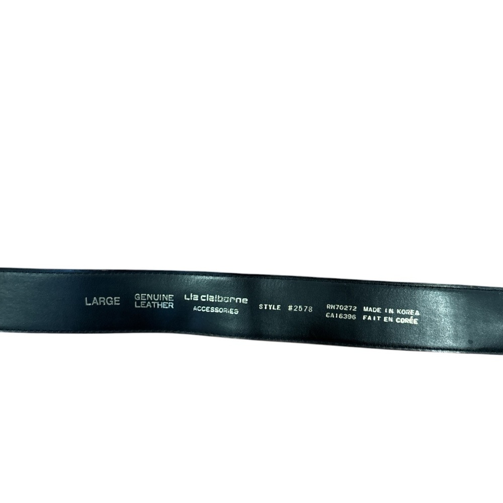 VTG LIZ CLAIBORNE BROWN 1.5" WIDE LEATHER & SUEDE BELT W A WOODEN BUCKLE SZ L - Picture 10 of 10